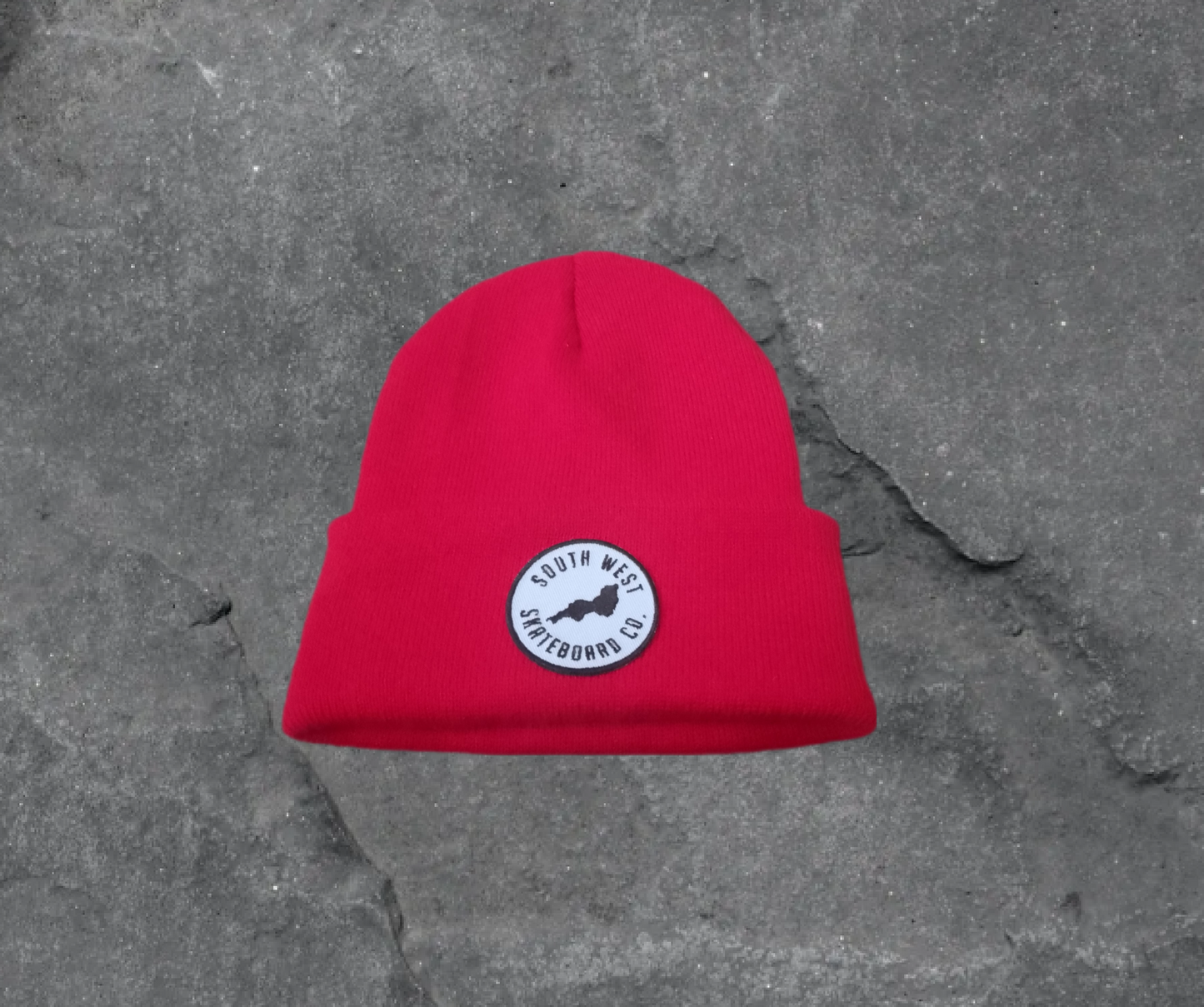 Red southwest skateboard co beanie