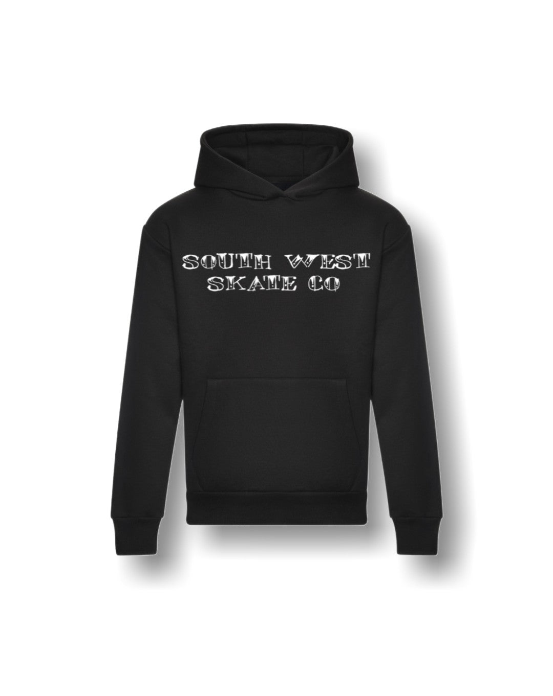 Black tattoo style southwest skate co pullover hoodie