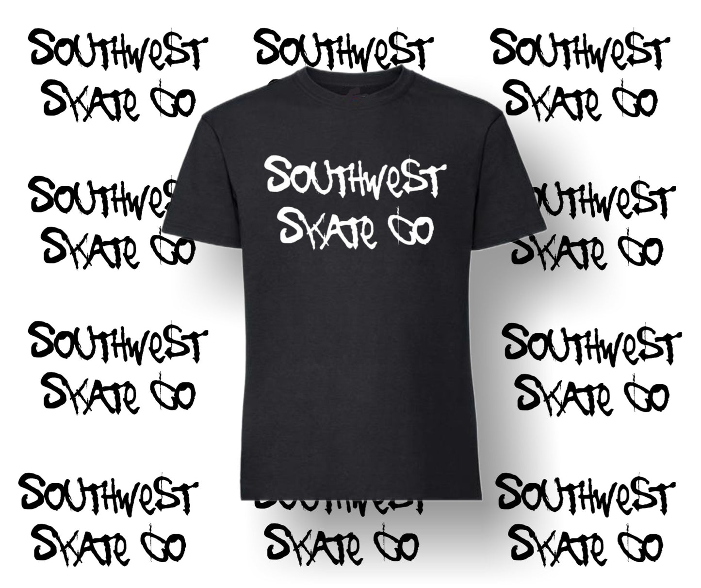 Black southwest skate co front print t-shirt