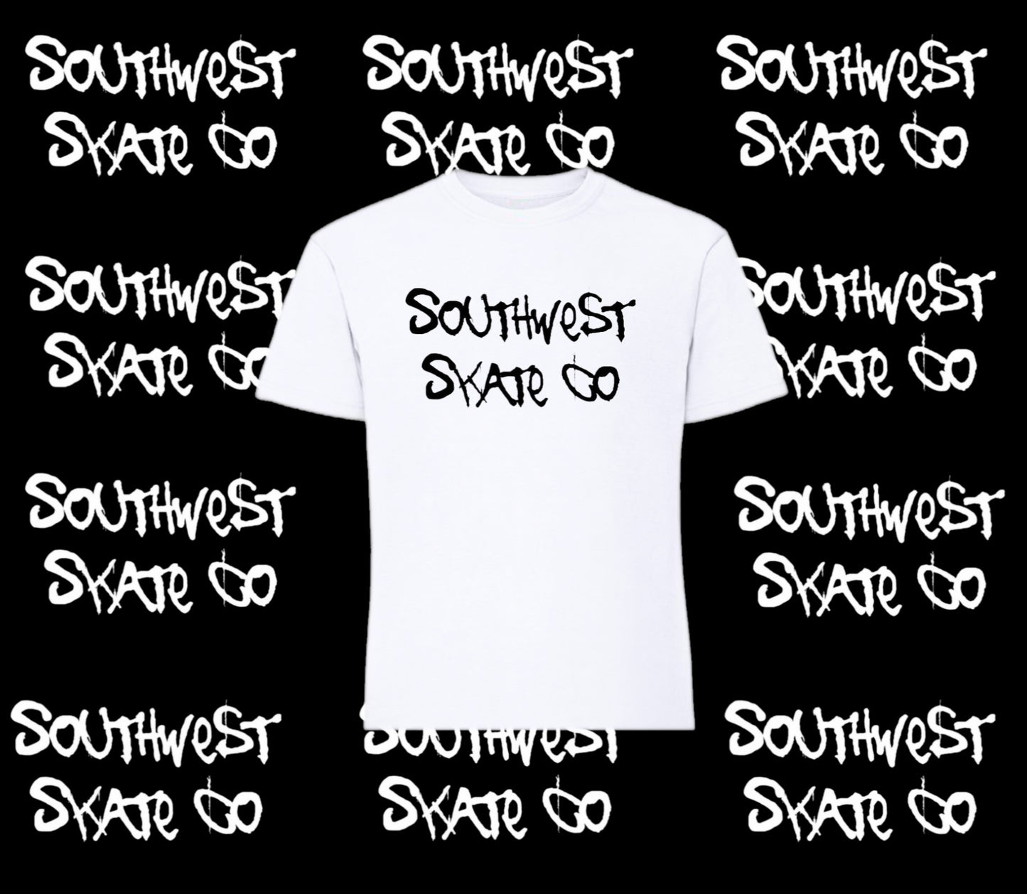White southwest skate co front print t-shirt