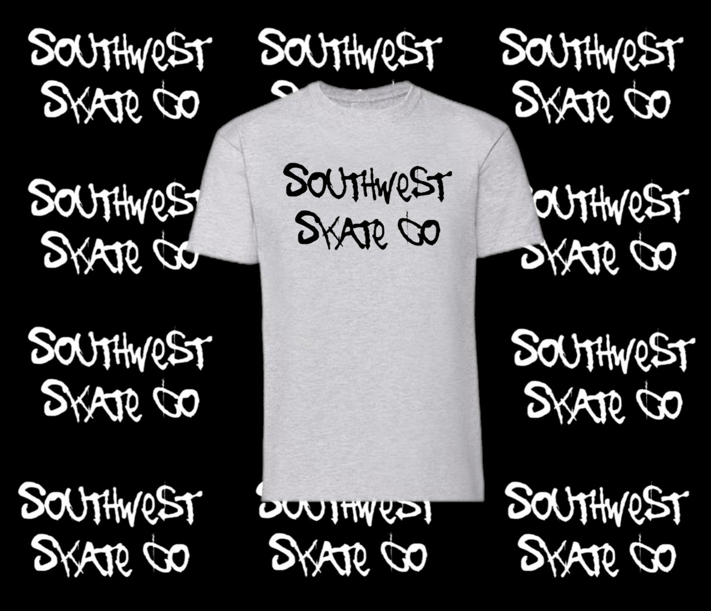 Grey southwest skate co front print t-shirt