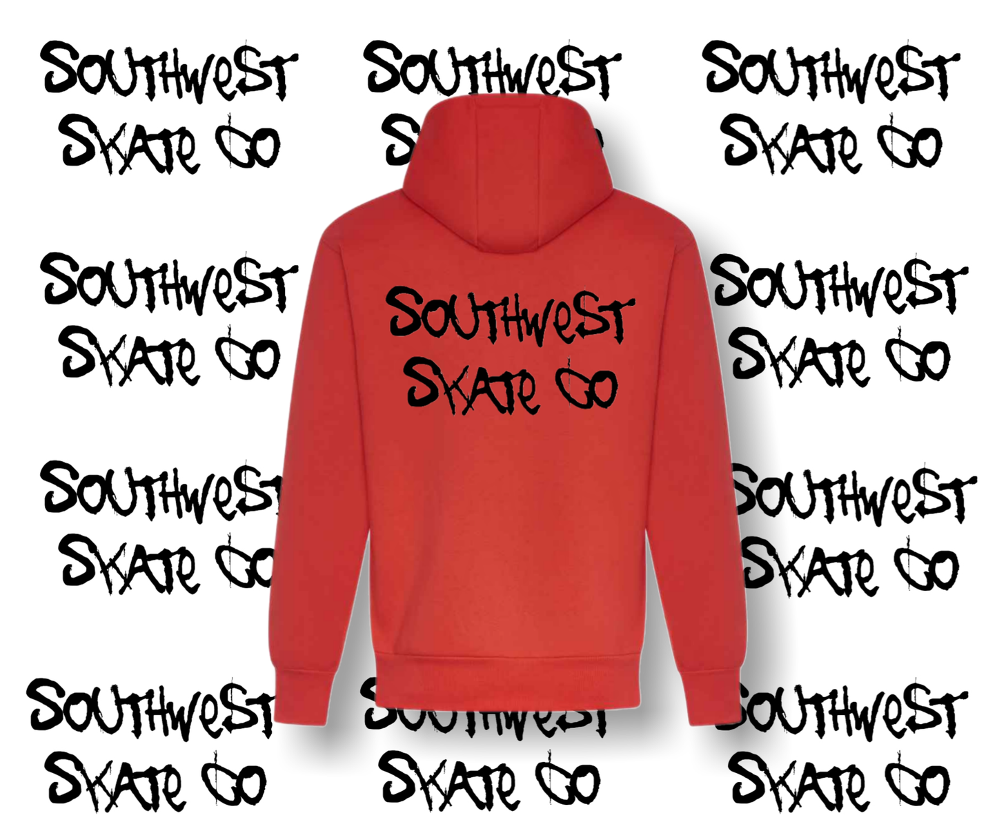 southwest skate co black back and front print hoodie