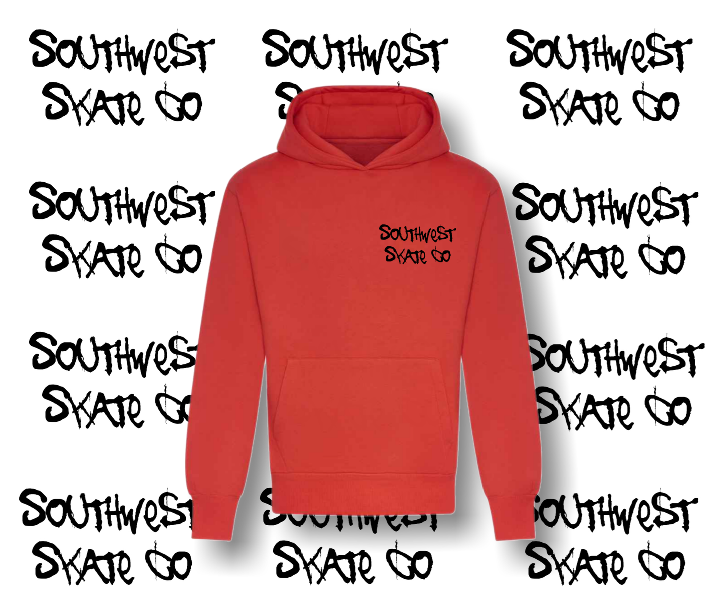 southwest skate co black back and front print hoodie