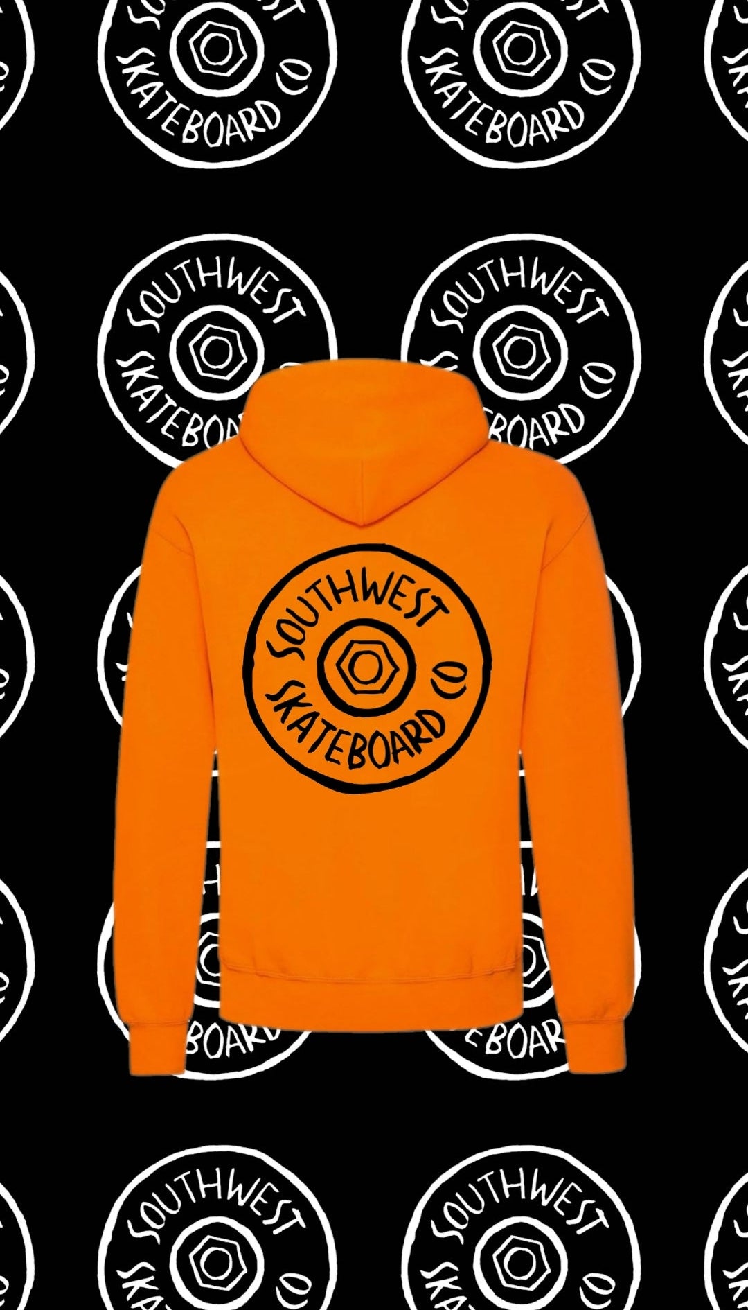 Orange wheel logo hoodie