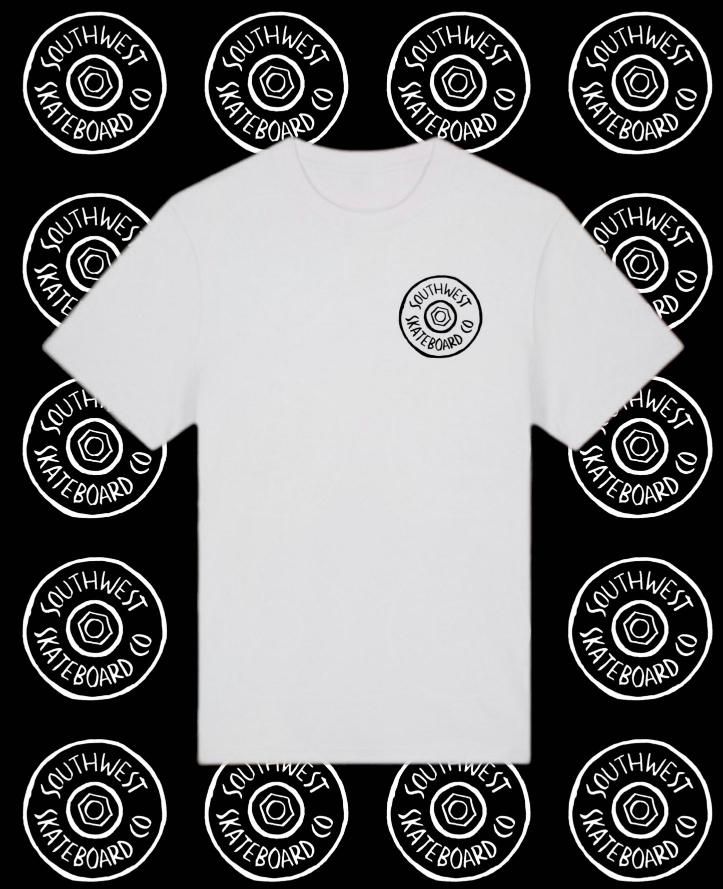 Wheel logo t-shirt front and back print.
