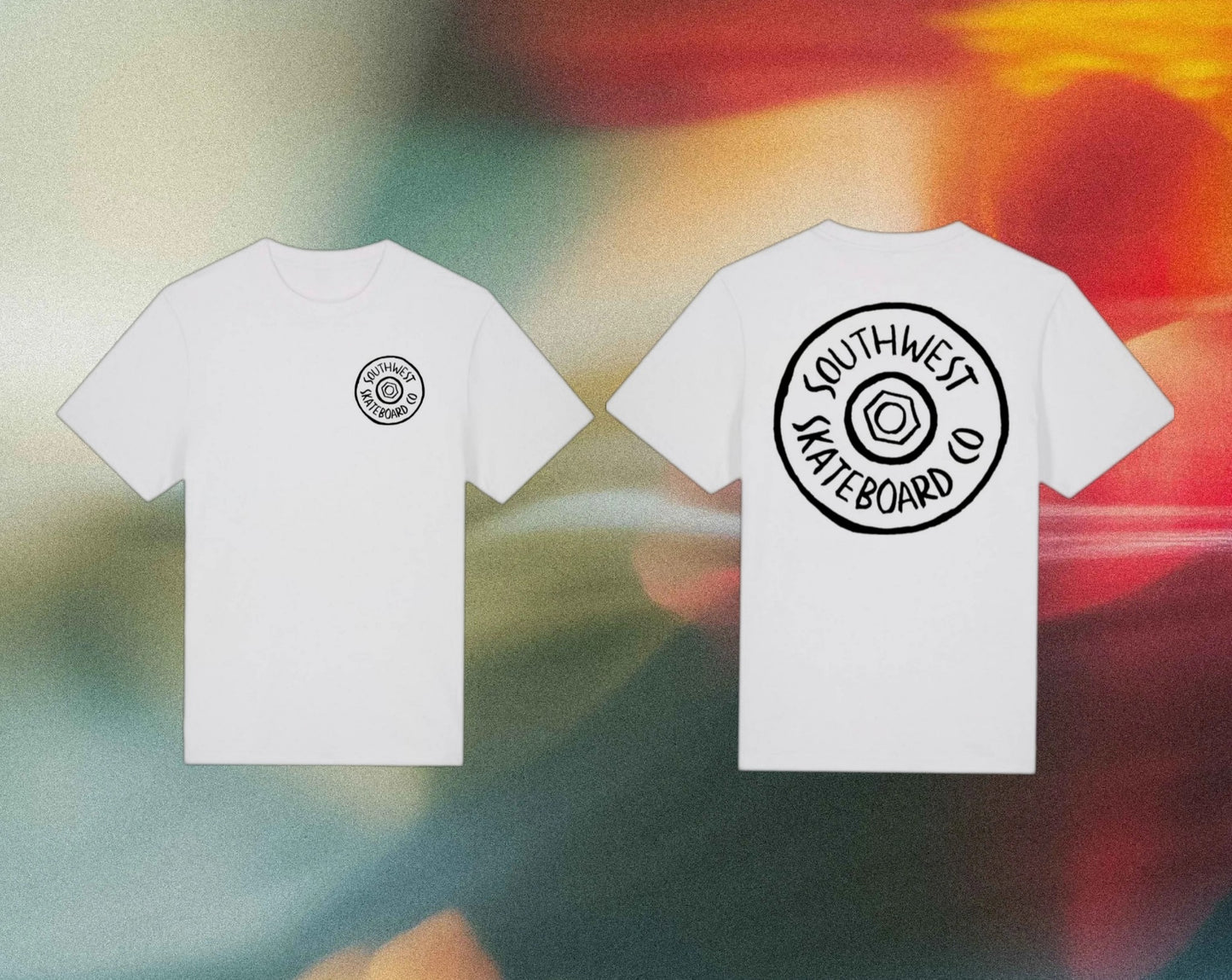 Wheel logo t-shirt front and back print.