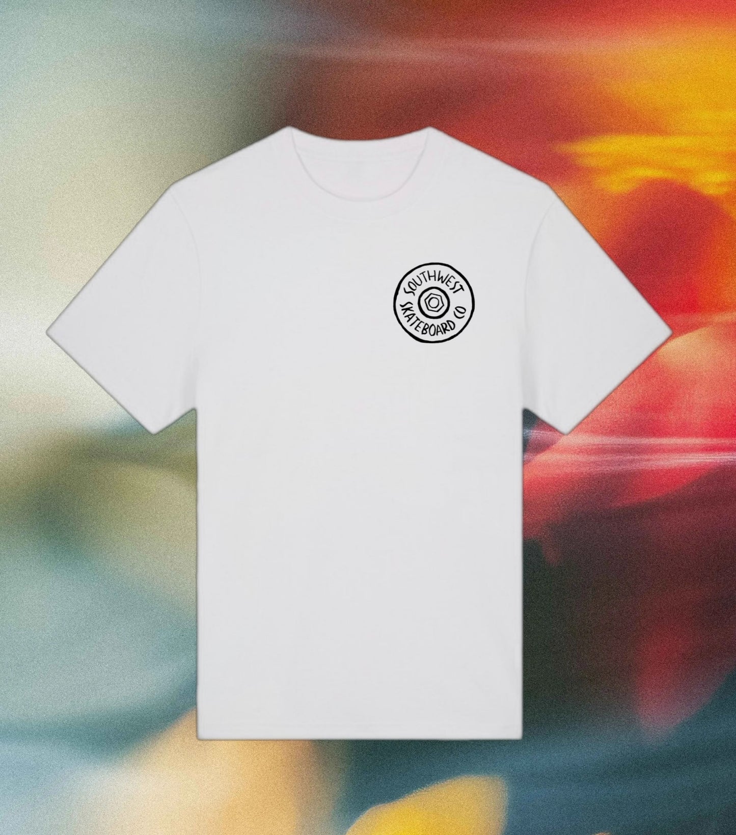Wheel logo t-shirt front and back print.