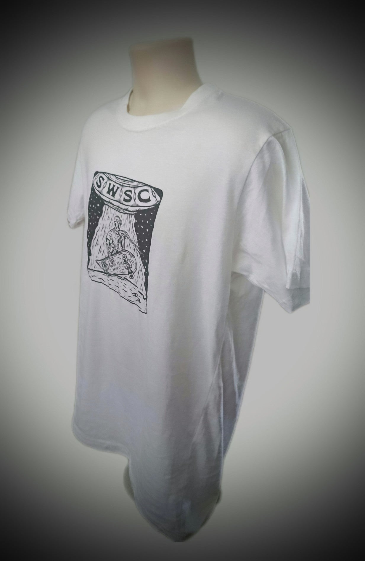 White skeleton design t-shirt