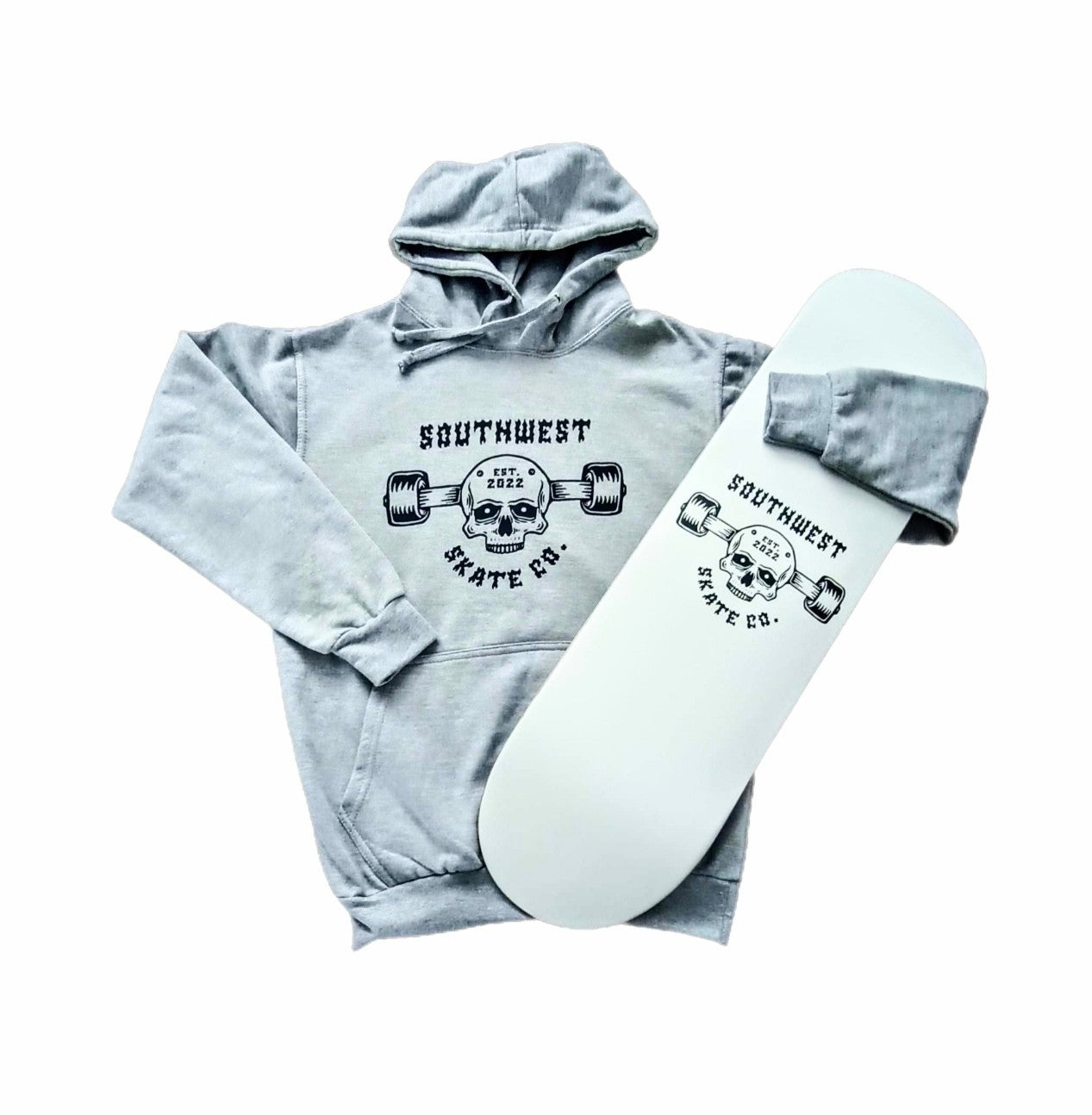 Grey southwest Skate co truck head hoodie