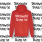 Red southwest skate co                  white back and front print hoodie