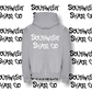 Grey southwest skate co                white back and front print hoodie