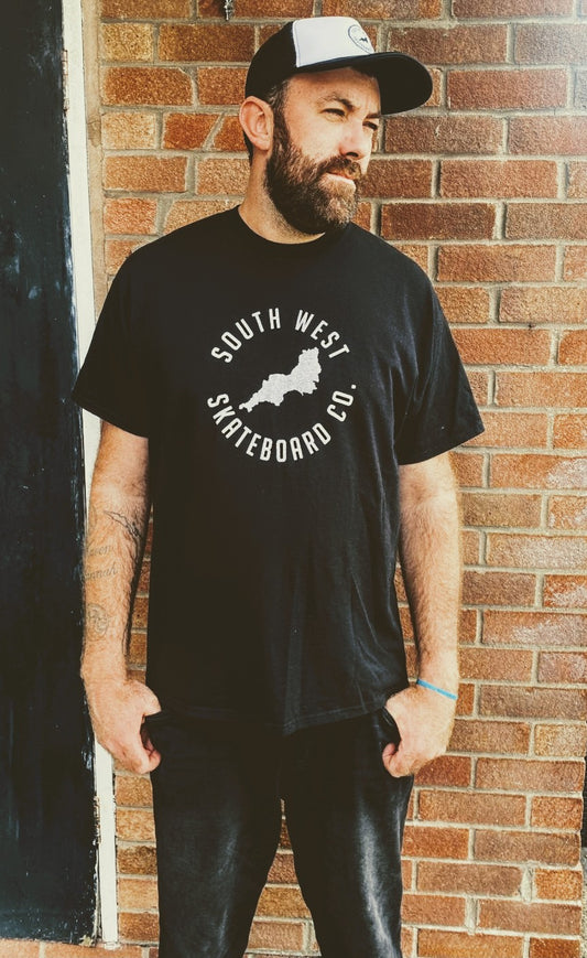 South west skateboard co circle logo t-shirt