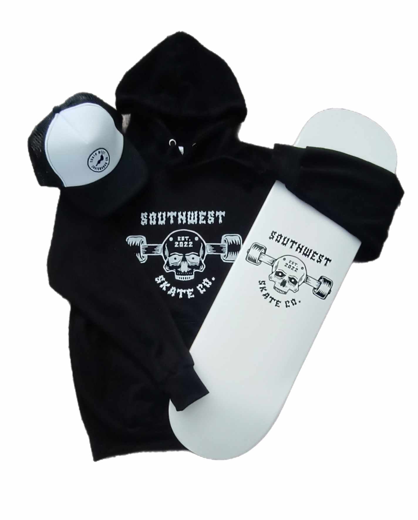 Black southwest skate co truck head hoodie