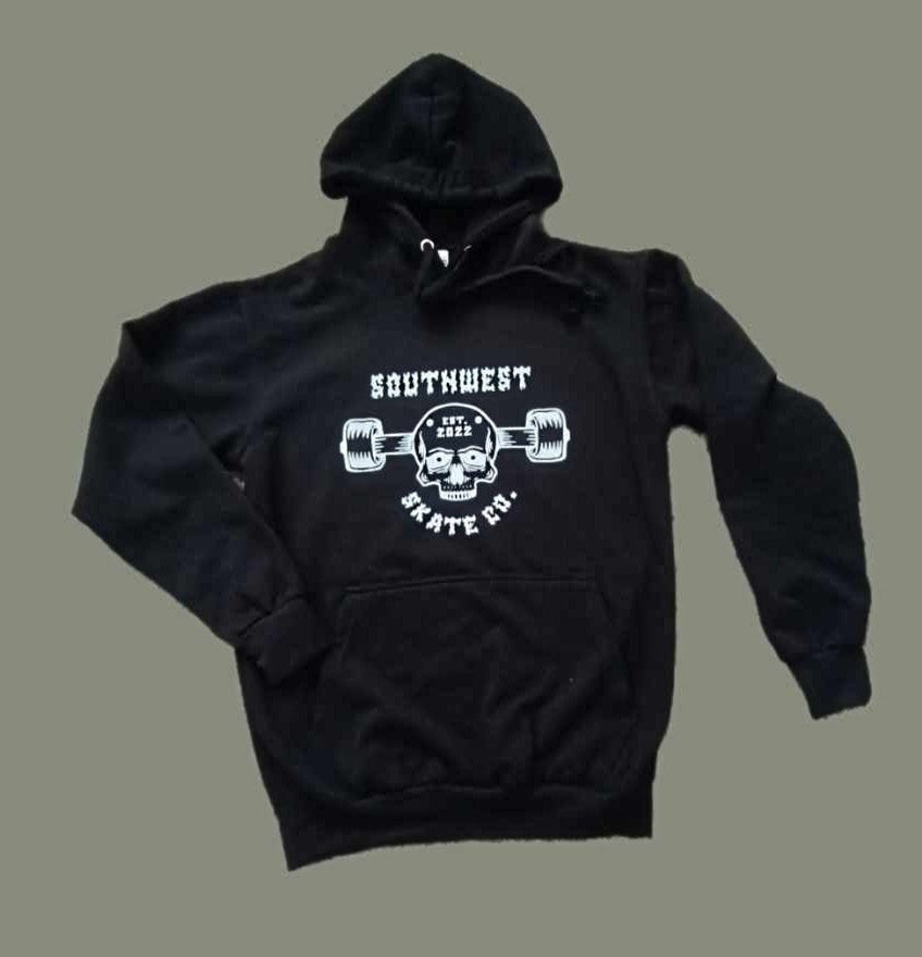 Black southwest skate co truck head hoodie