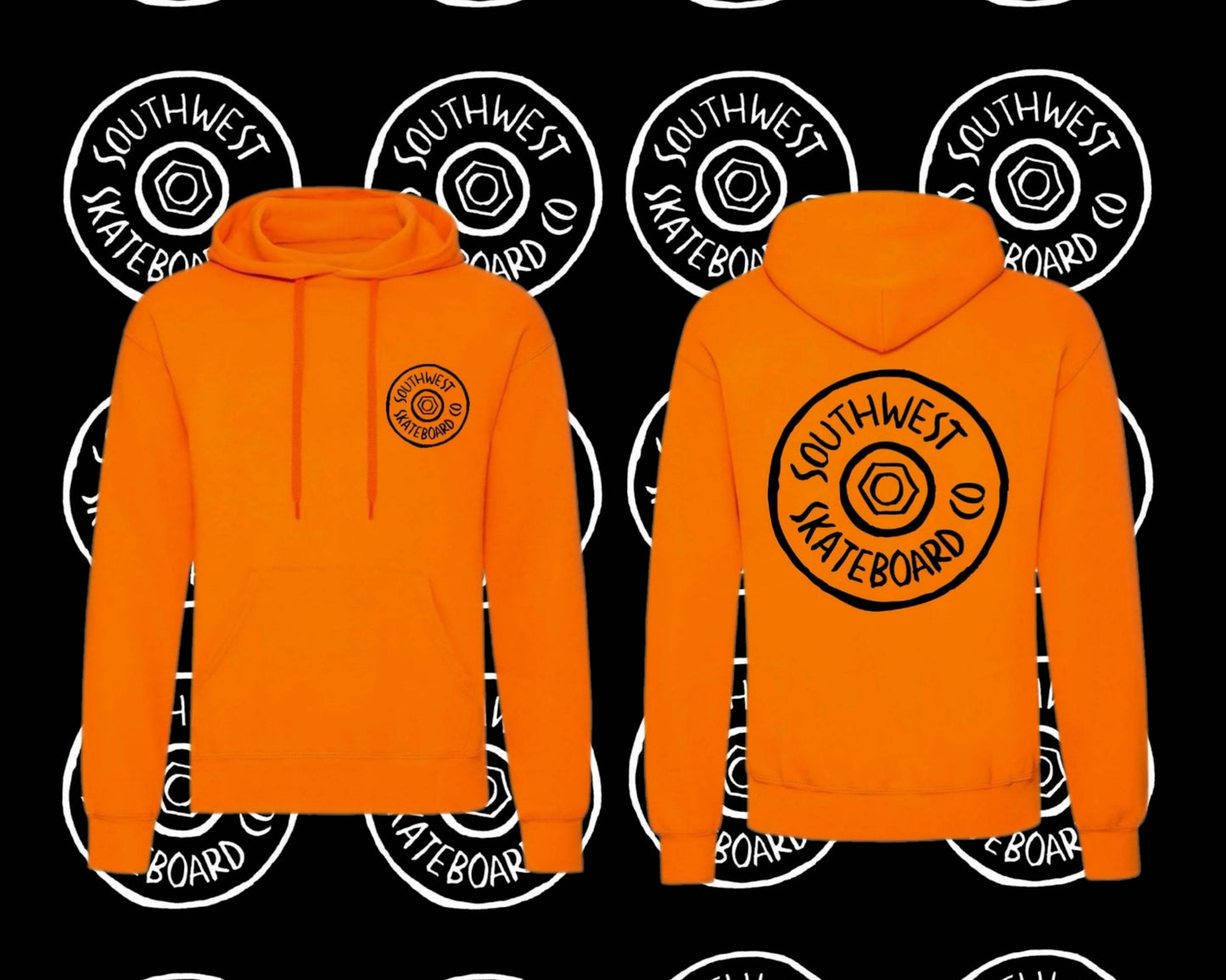 Orange wheel logo hoodie
