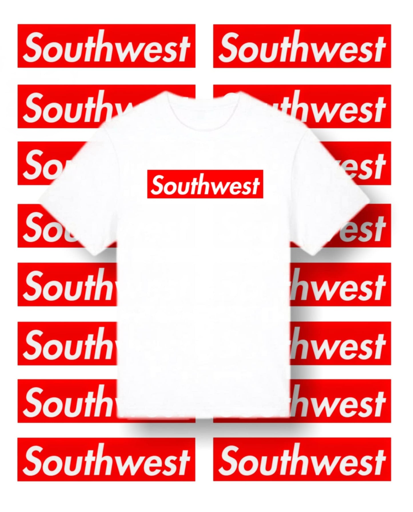 Southwest red logo white tshirt