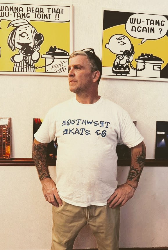 Southwest skate co blue font         skate and destroy t-shirt