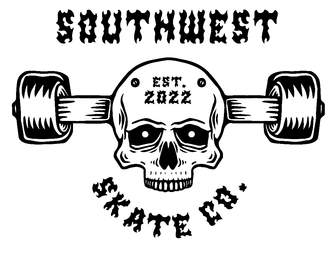 Southwest skate co skull truck head t-shirt