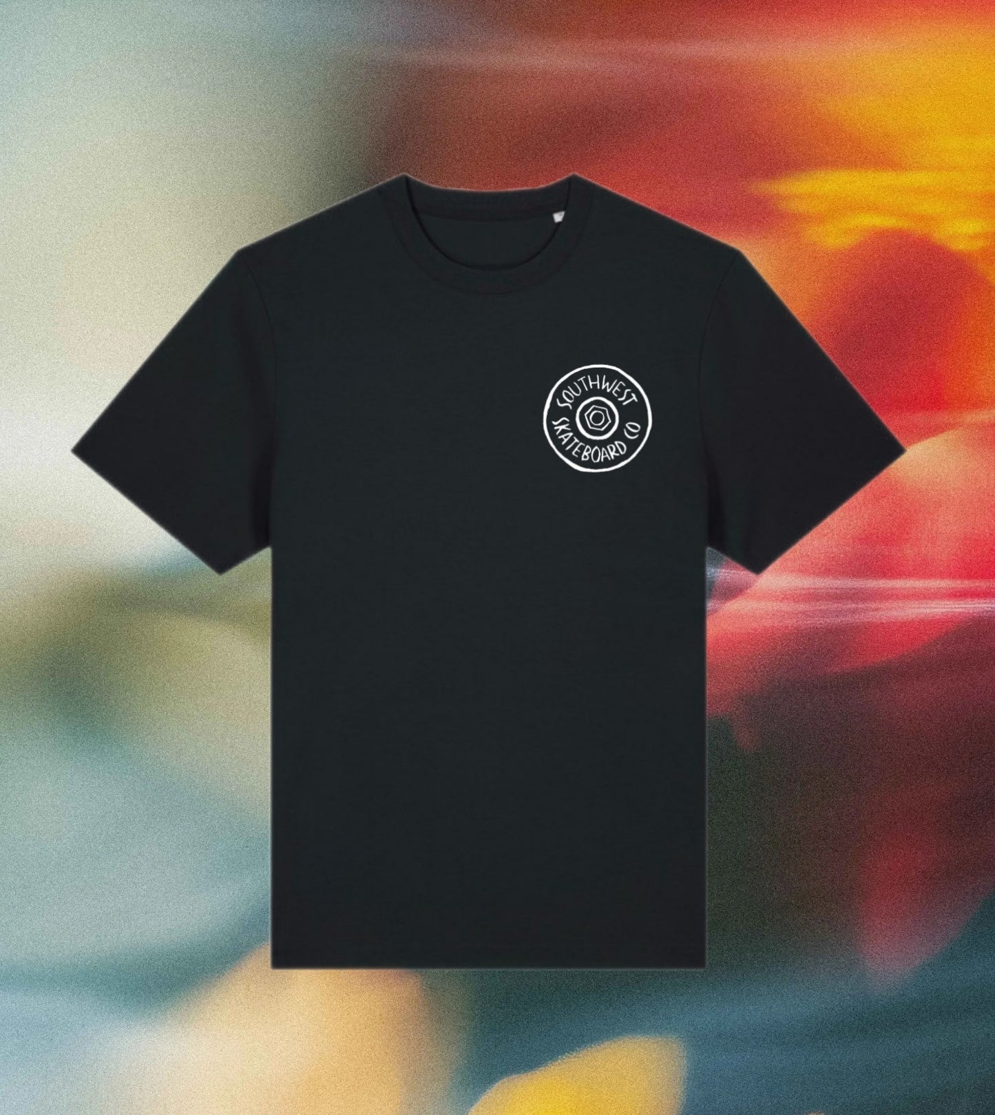 Wheel logo t-shirt front and back print.