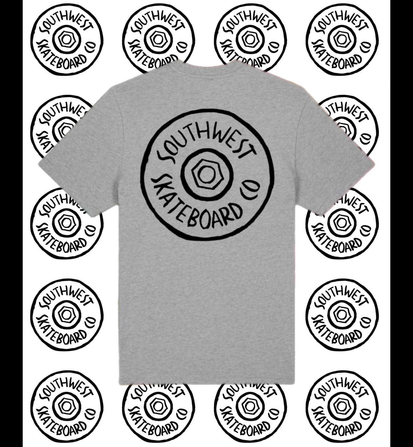 Wheel logo t-shirt front and back print.