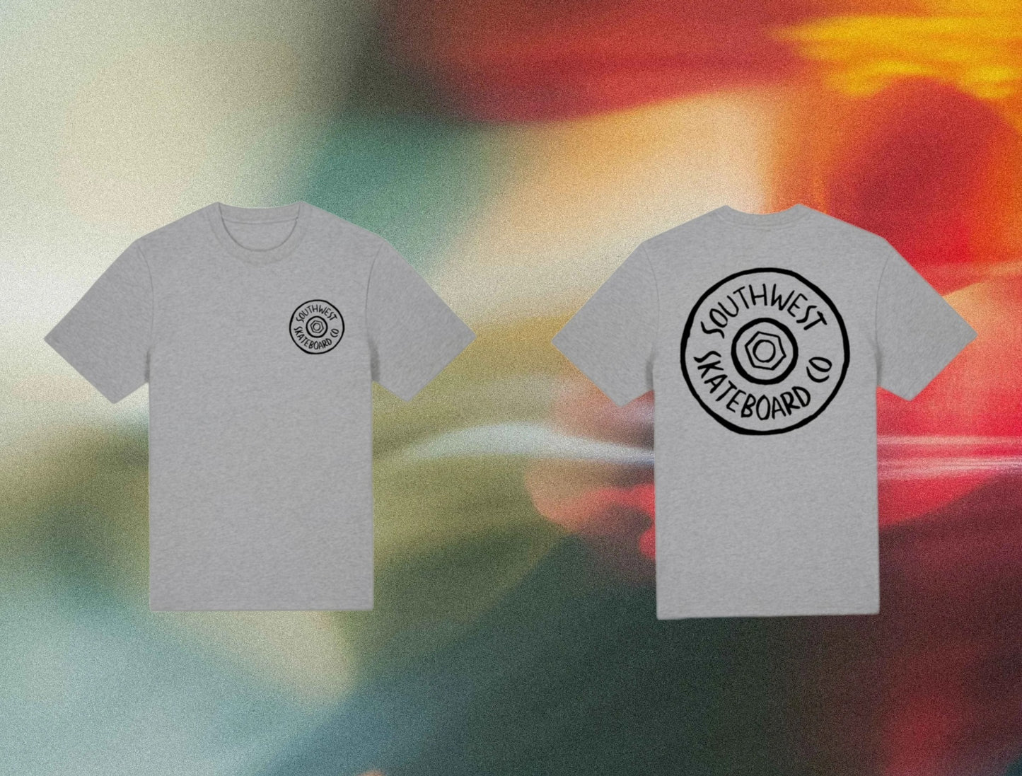 Wheel logo t-shirt front and back print.