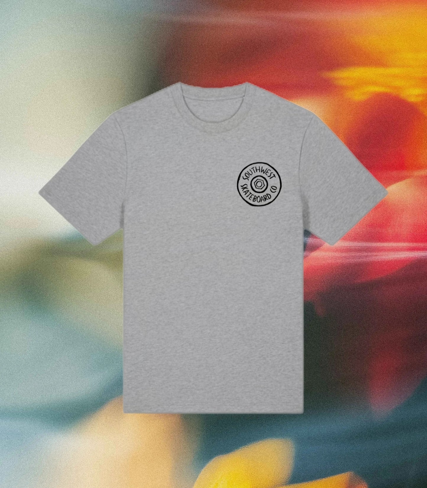 Wheel logo t-shirt front and back print.
