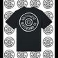 Wheel logo t-shirt front and back print.