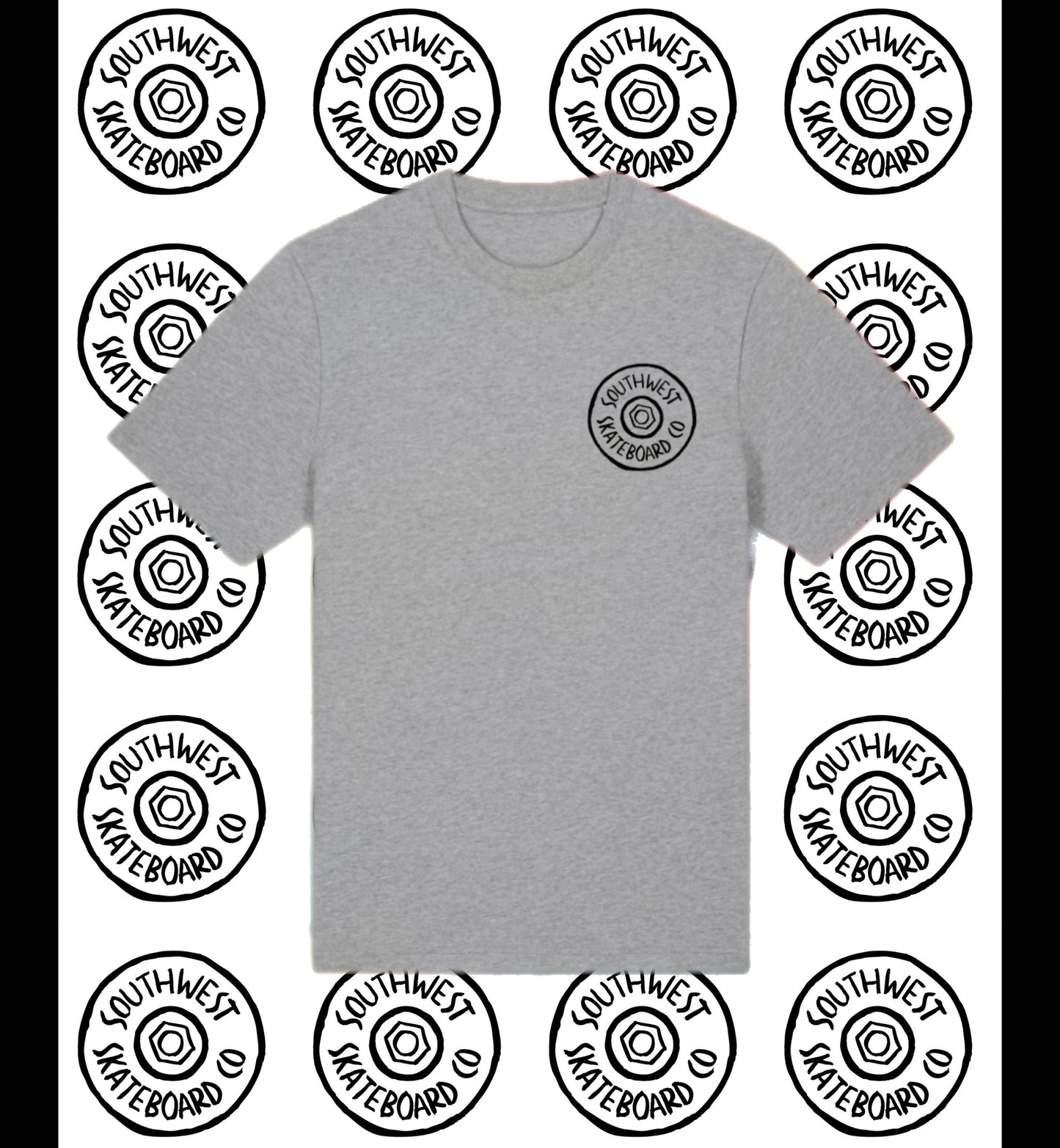 Wheel logo t-shirt front and back print.