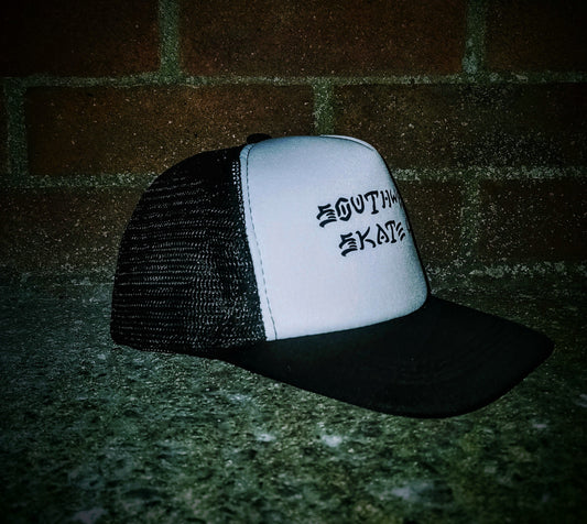 Skate and destroy font trucker cap