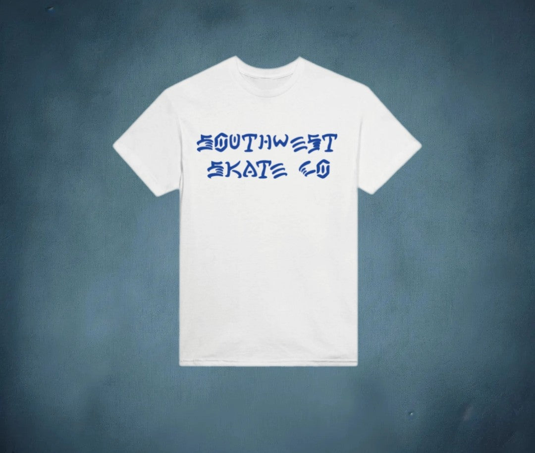 Southwest skate co blue font         skate and destroy t-shirt