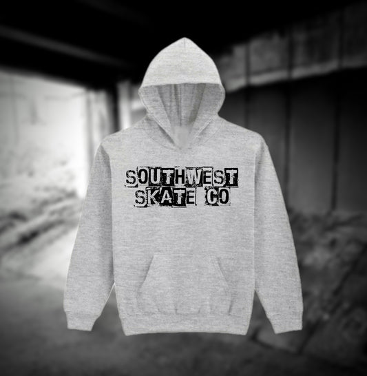Southwest skate co block print grey hoodie