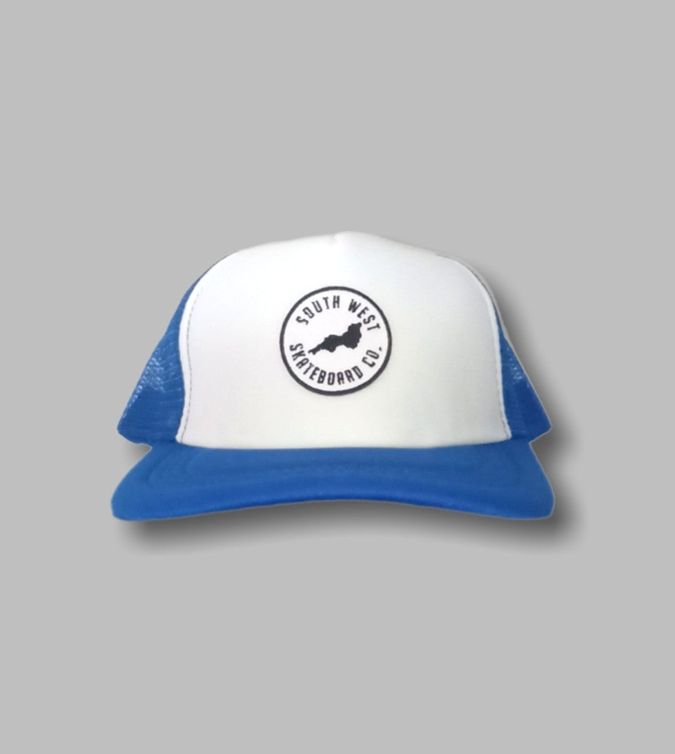 Blue southwest skate co trucker hat
