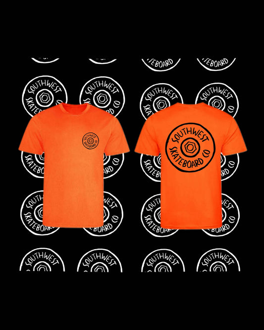 Orange wheel logo t-shirt