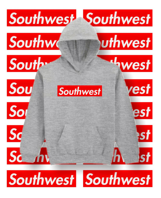 Southwest red logo grey hoodie