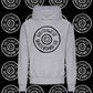 Grey southwest skate co front wheel logo hoodie
