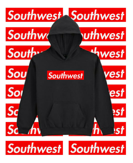 Southwest red logo black hoodie