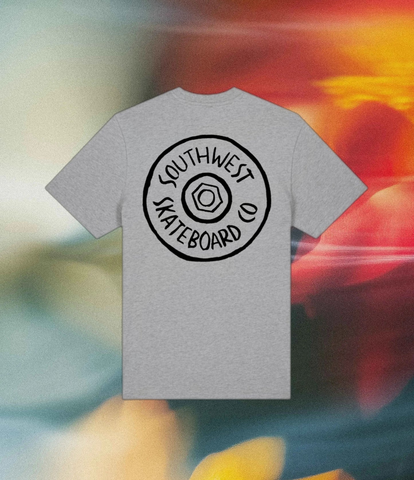 Wheel logo t-shirt front and back print.